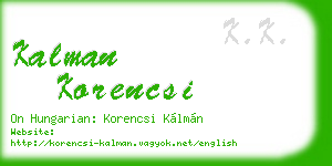kalman korencsi business card