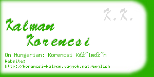 kalman korencsi business card